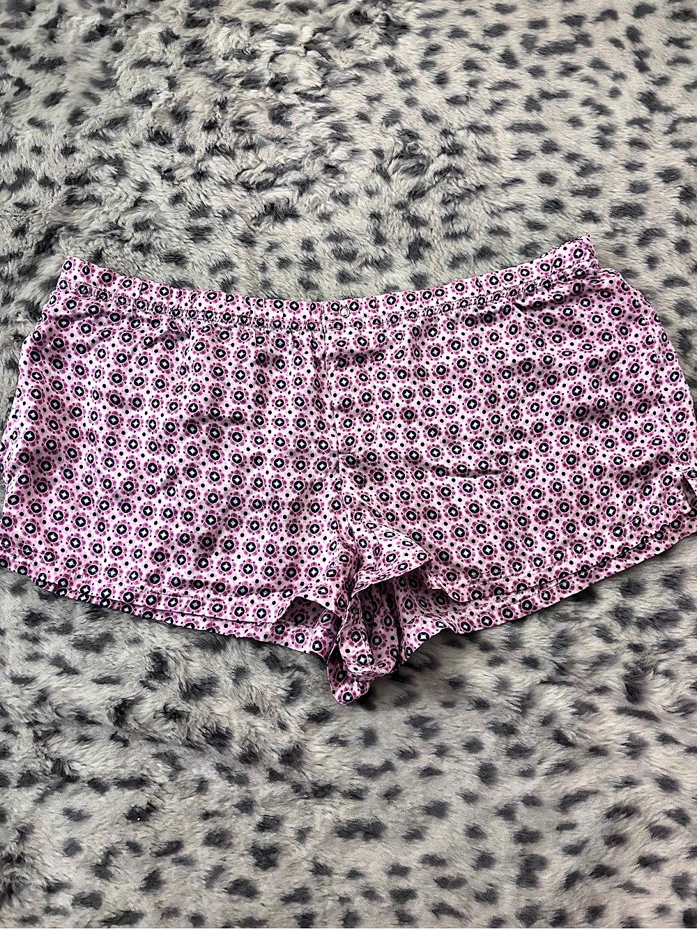 Victoria's Secret Silk Printed Sleep Shorts in Pink